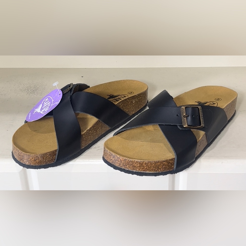 NWT Plakton Women’s Cork Footbed Sandals Size EU 42